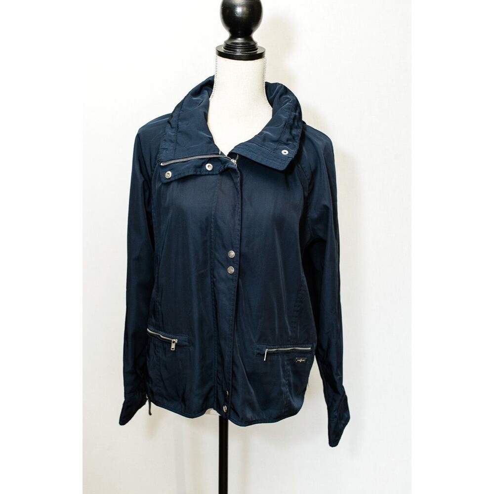 Abercrombie & Fitch L Jacket Water and wind resistant windbreaker removable hood